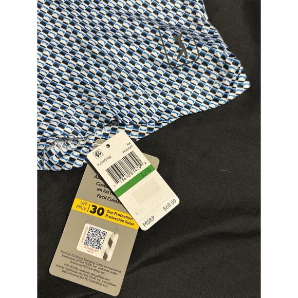 PGA Tour Pro Series Golf Polo Shirt Men’s Large Blue White Black NWT MSRP $68 - Picture 3 of 9